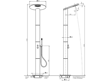 BORGIA 89708 - Floor standing stainless steel shower panel with hand shower by Rubinetterie Frattini - view 3